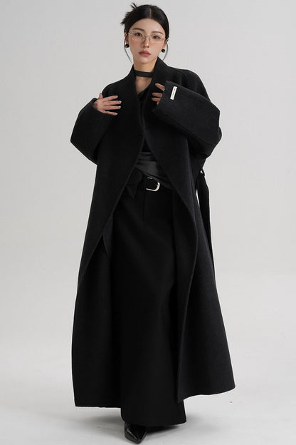 Cross-Body Wool Coat