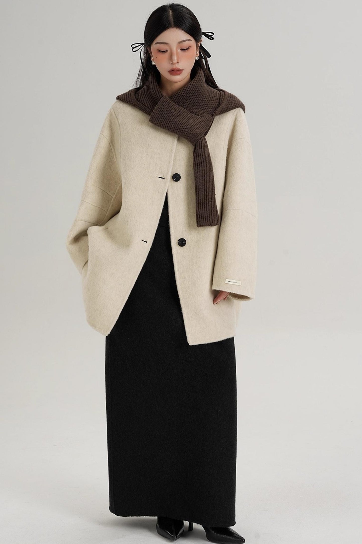 Elegant Chestnut Wool Coat