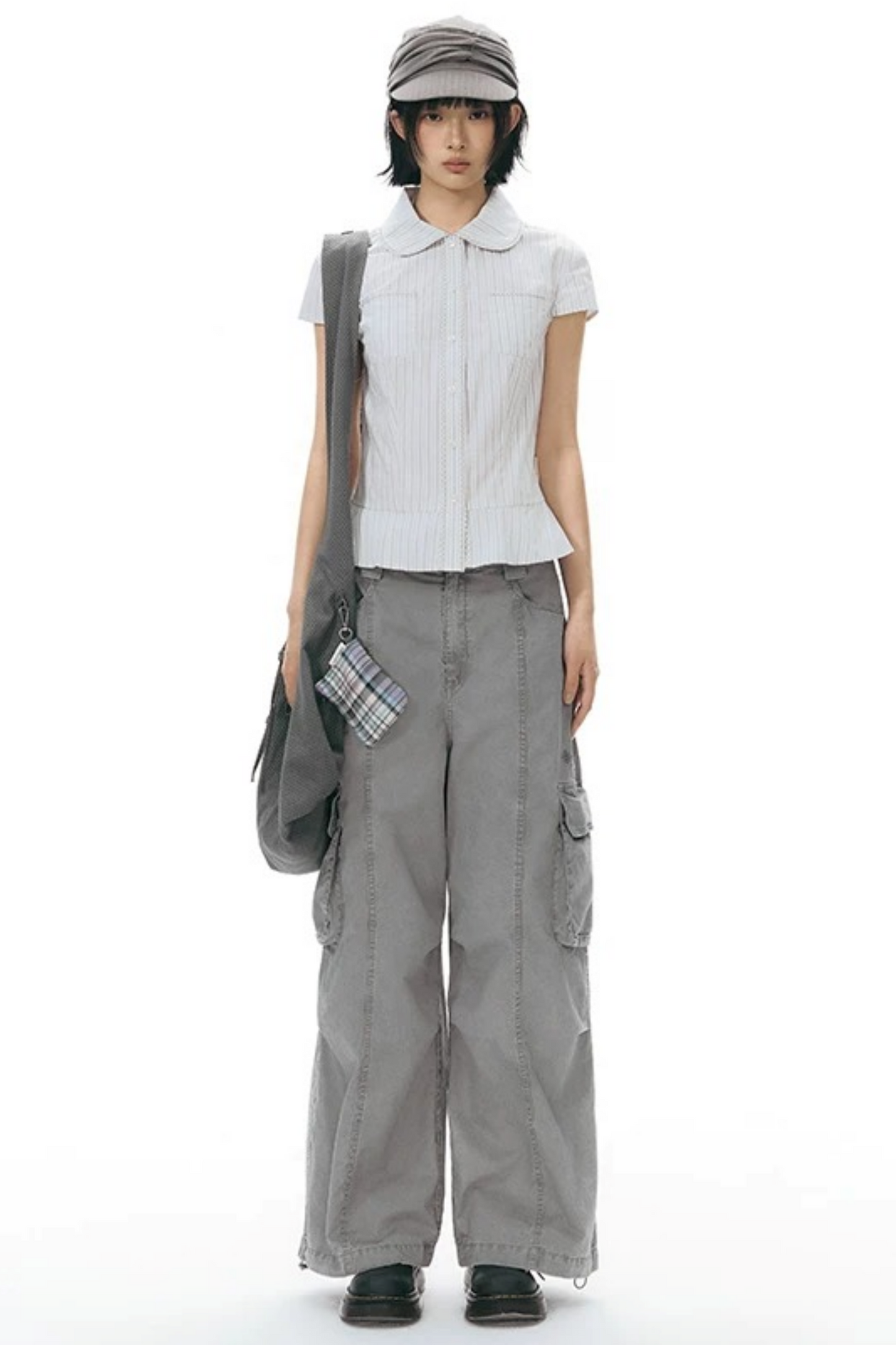 Double-Sided Button Crossbody Bag