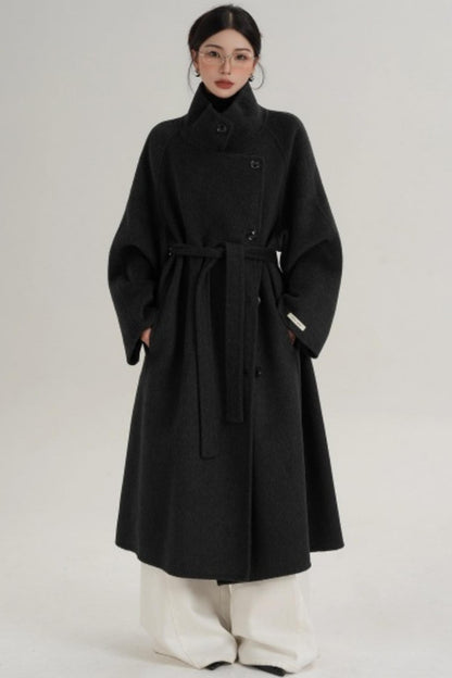 Elegant Charcoal Wool Coat