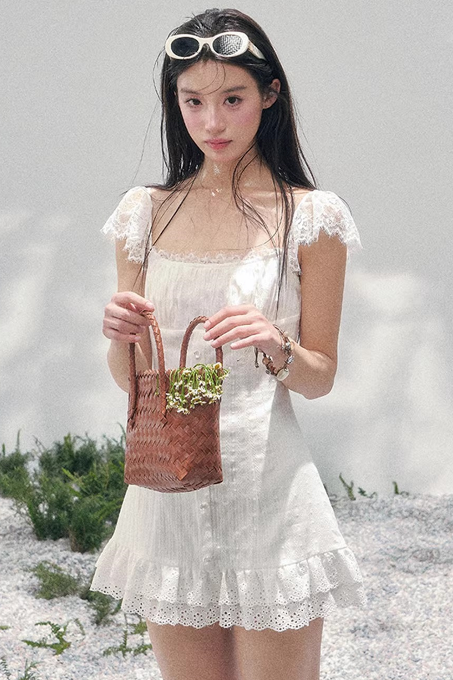 French Lace Puffy Dress