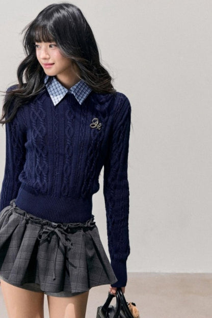 Unfinished Poem Plaid Sweater