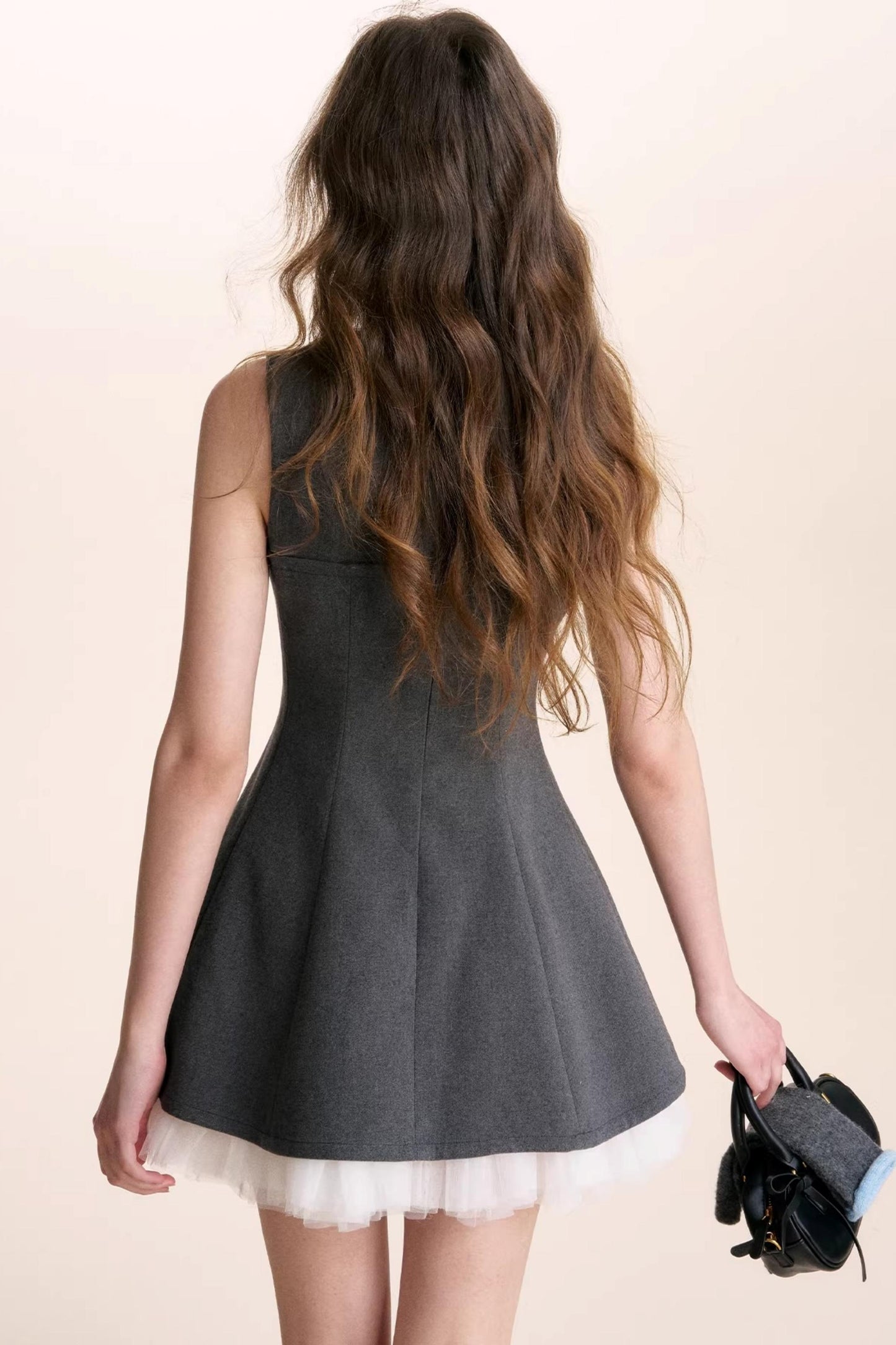 Romantic Mesh Woolen Dress