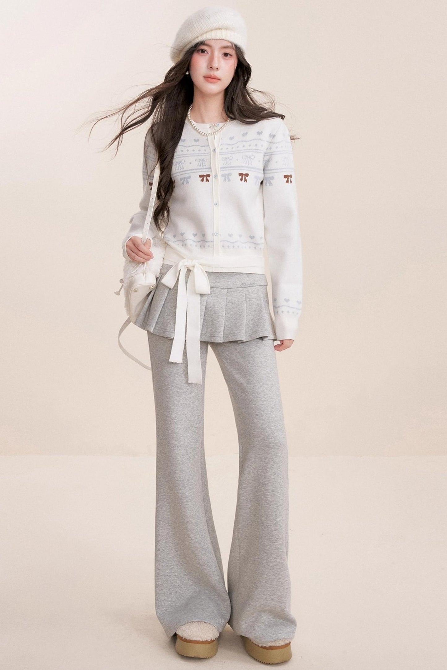 Pure Hand-Painted Jacquard Crew Neck Sweater