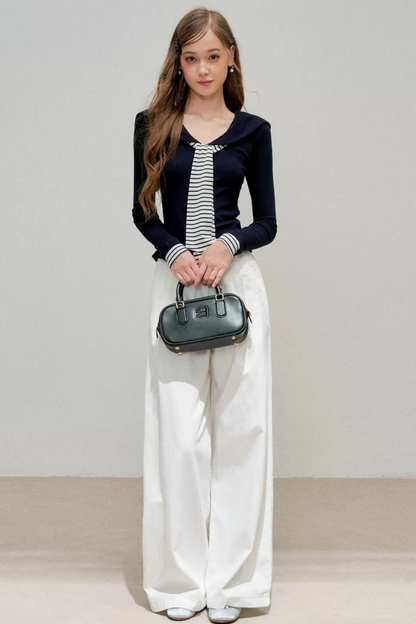 Navy Splice Collar T-Shirt