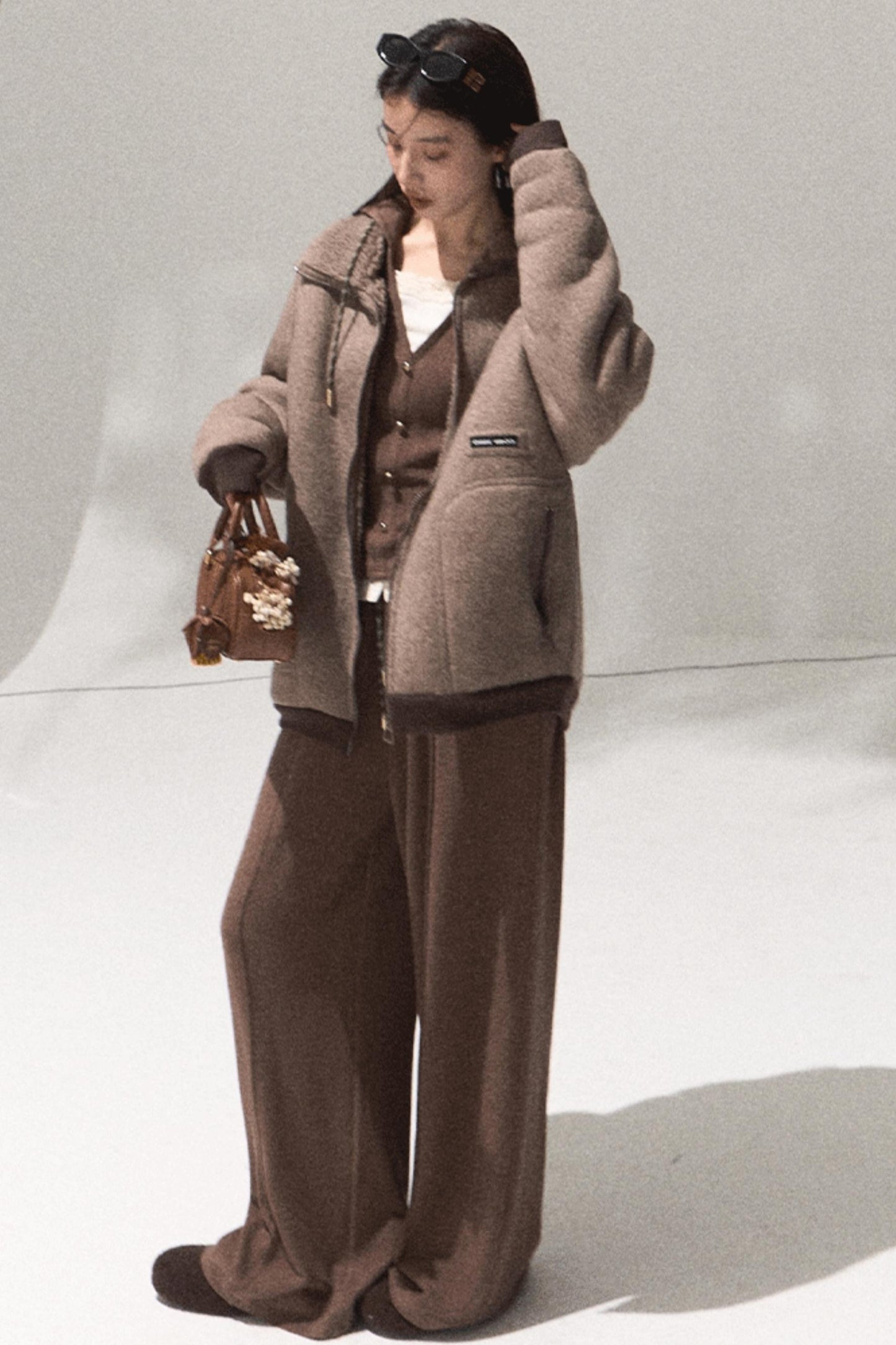 Tears Knit Top & Wide-Leg Pants Set-Up