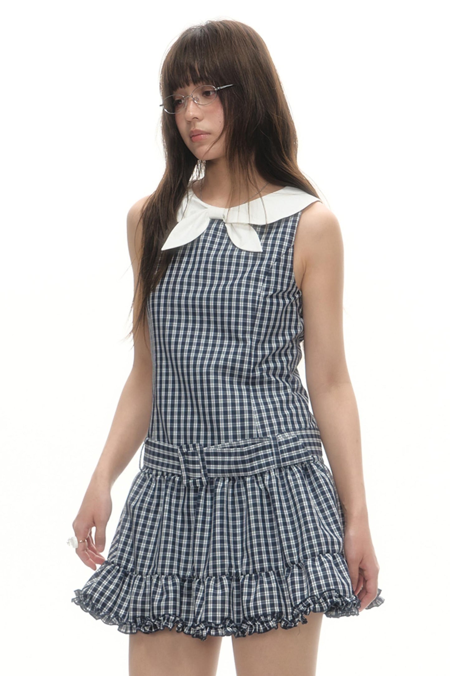 Elegant Plaid Lace Dress