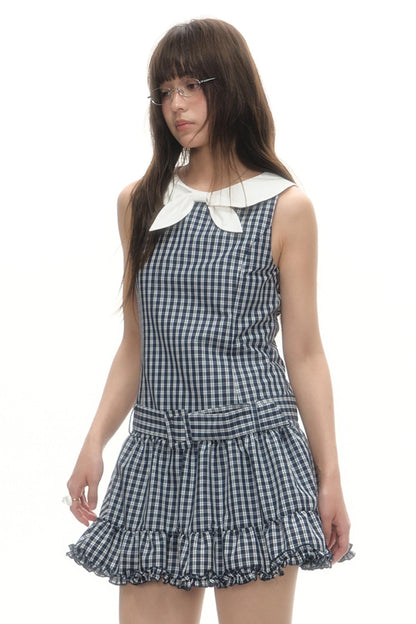 Elegant Plaid Lace Dress