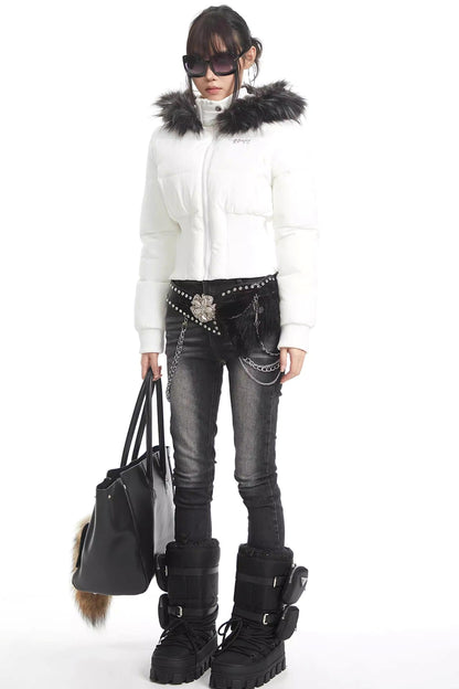 Spicy Black Rhinestone Waist Chain