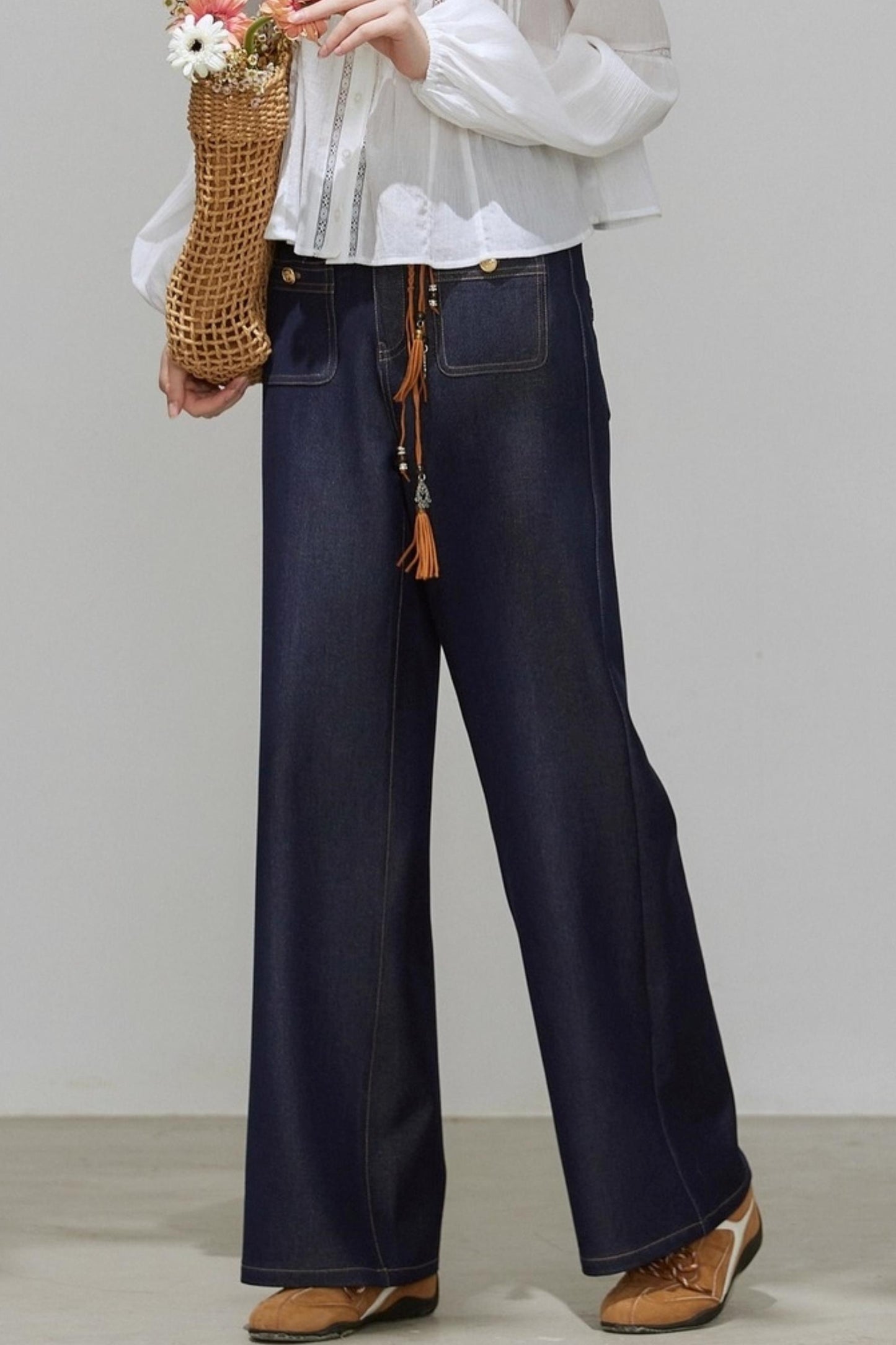 Autumn High Waist Denim Pants