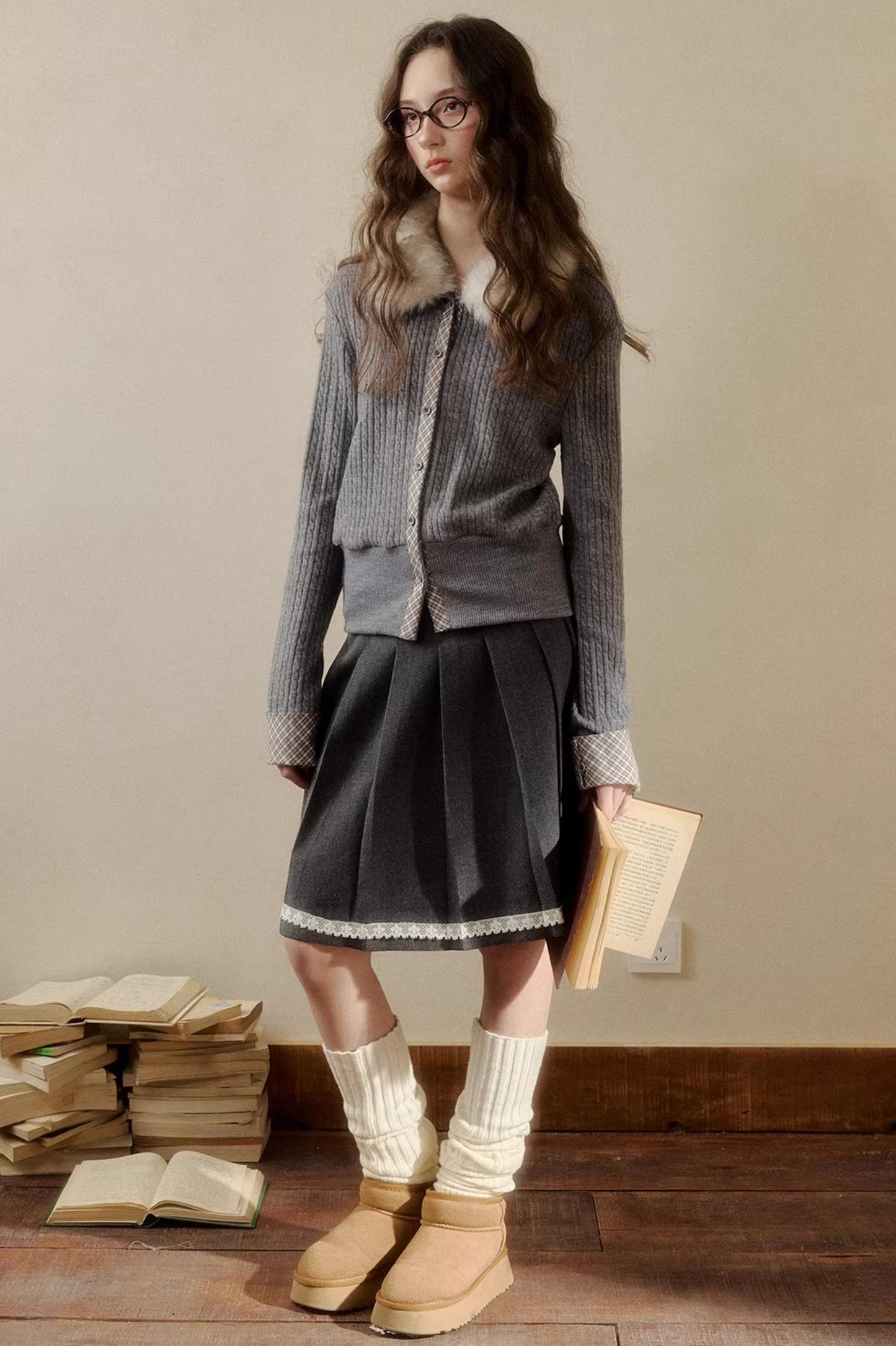 Rétro Reindeer À carreaux Pull