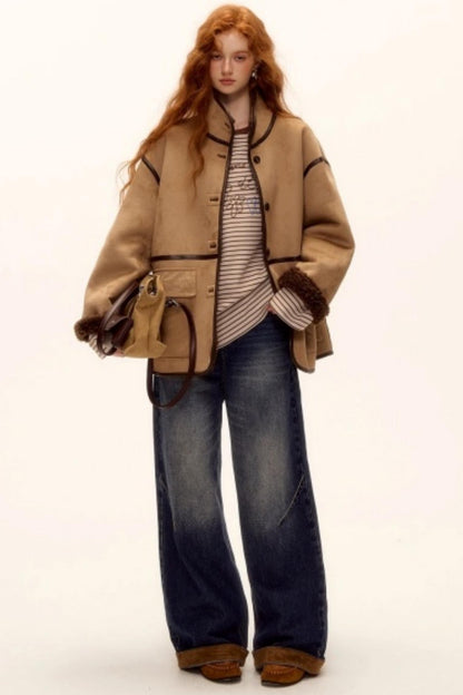 Reversible Suede Lambswool Jacket