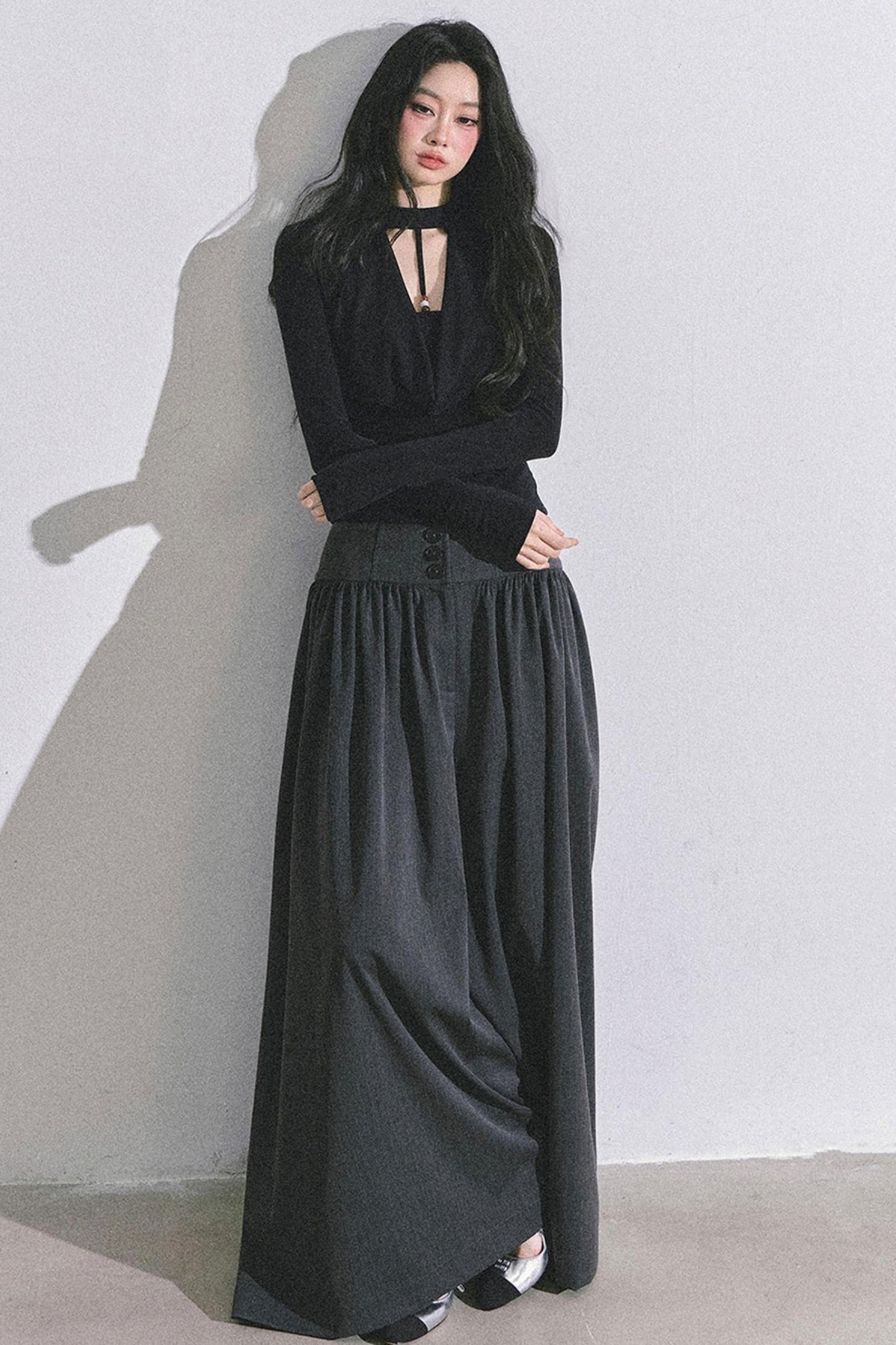 Pure Desire Long-Sleeved Black Top