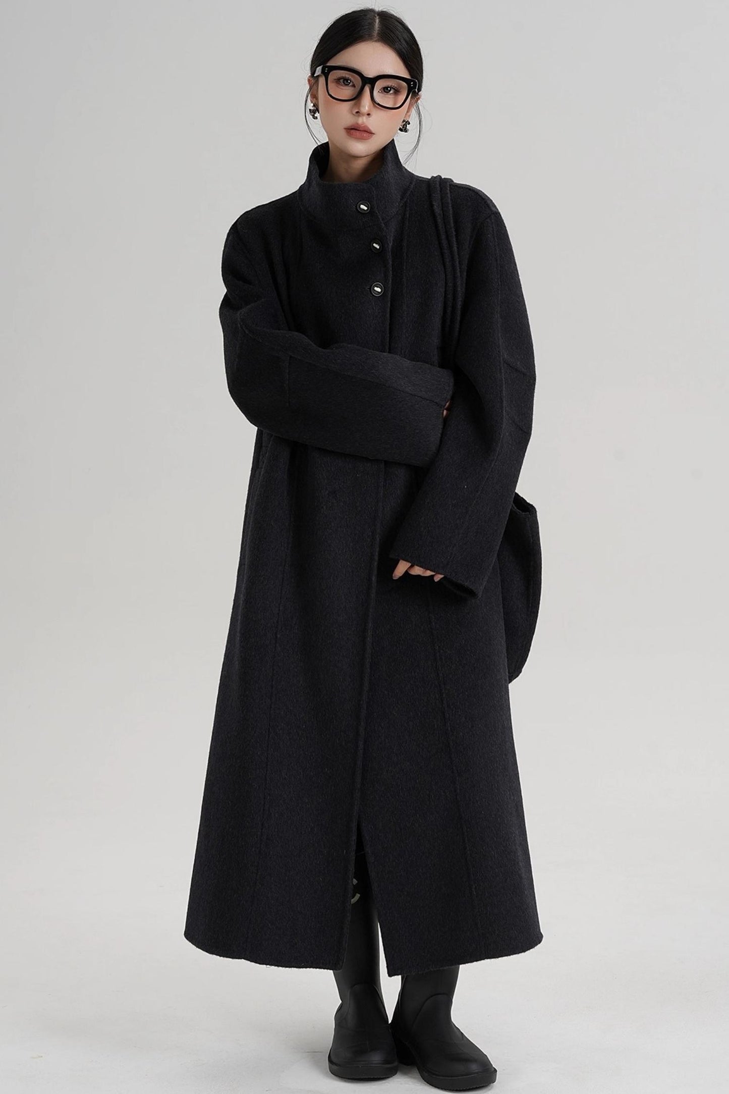 Temperament Stand-Up Woolen Coat