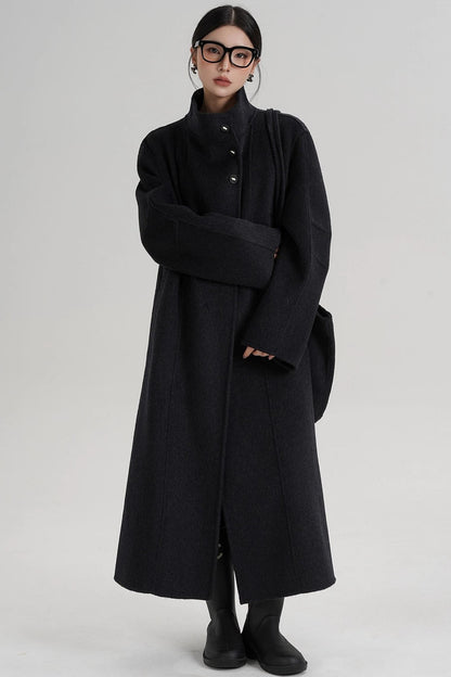 Temperament Stand-Up Woolen Coat