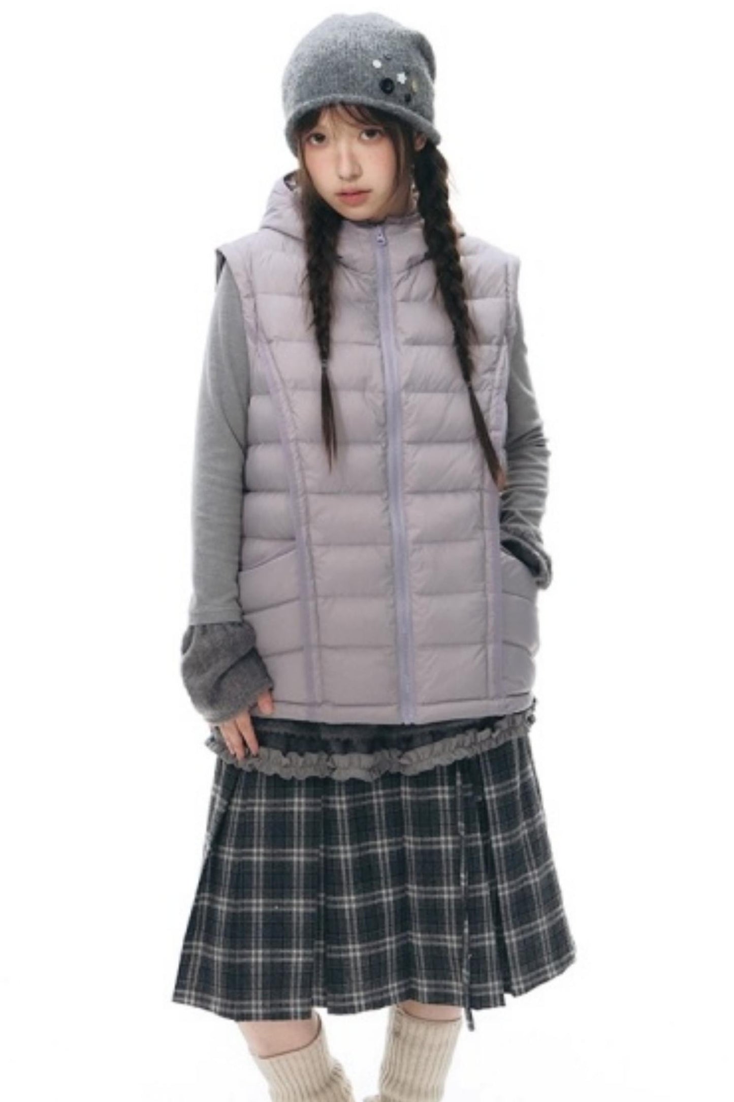 Handmade Gray Knit Beanie