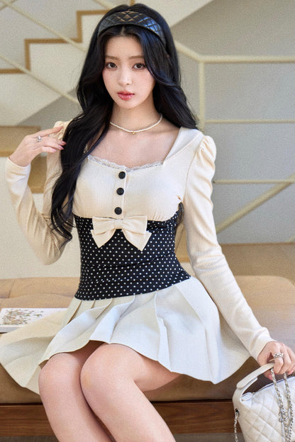 Polka Dot Bow Skirt Set-Up