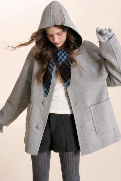 Woolen Dark Gray A-Line Pants