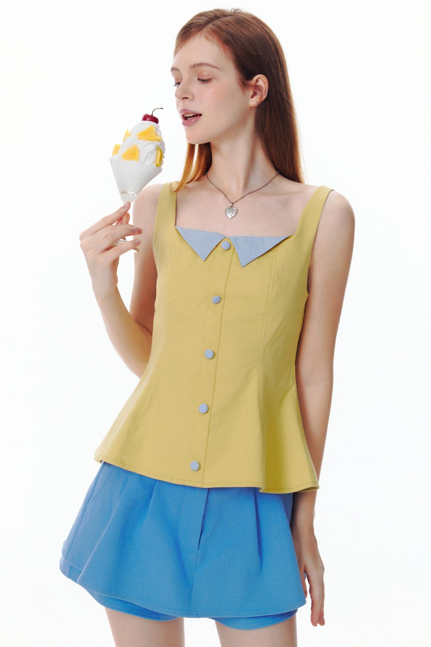 Colorblock Plaid Tank Top