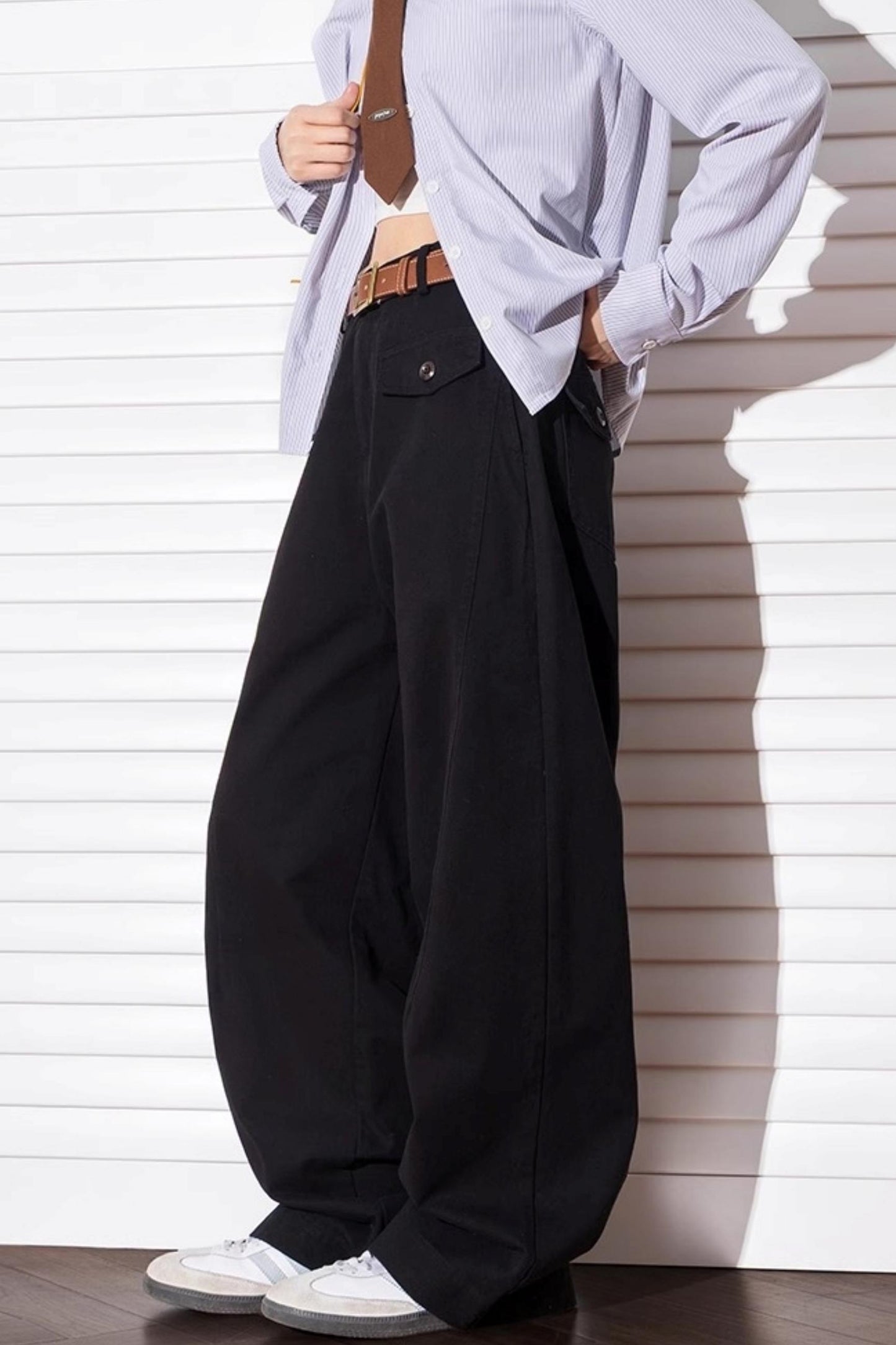 Summer Wide-Leg Cotton Trousers