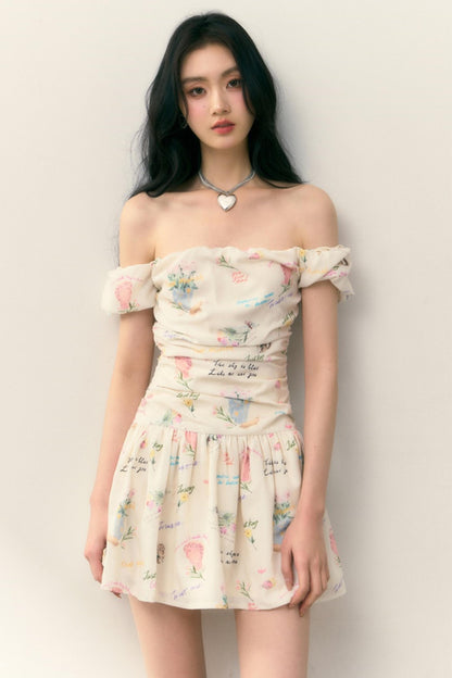 One-Shoulder Pleated Summer Dress