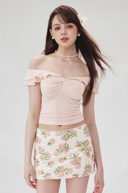 Wood-Inspired One-Shoulder Tee