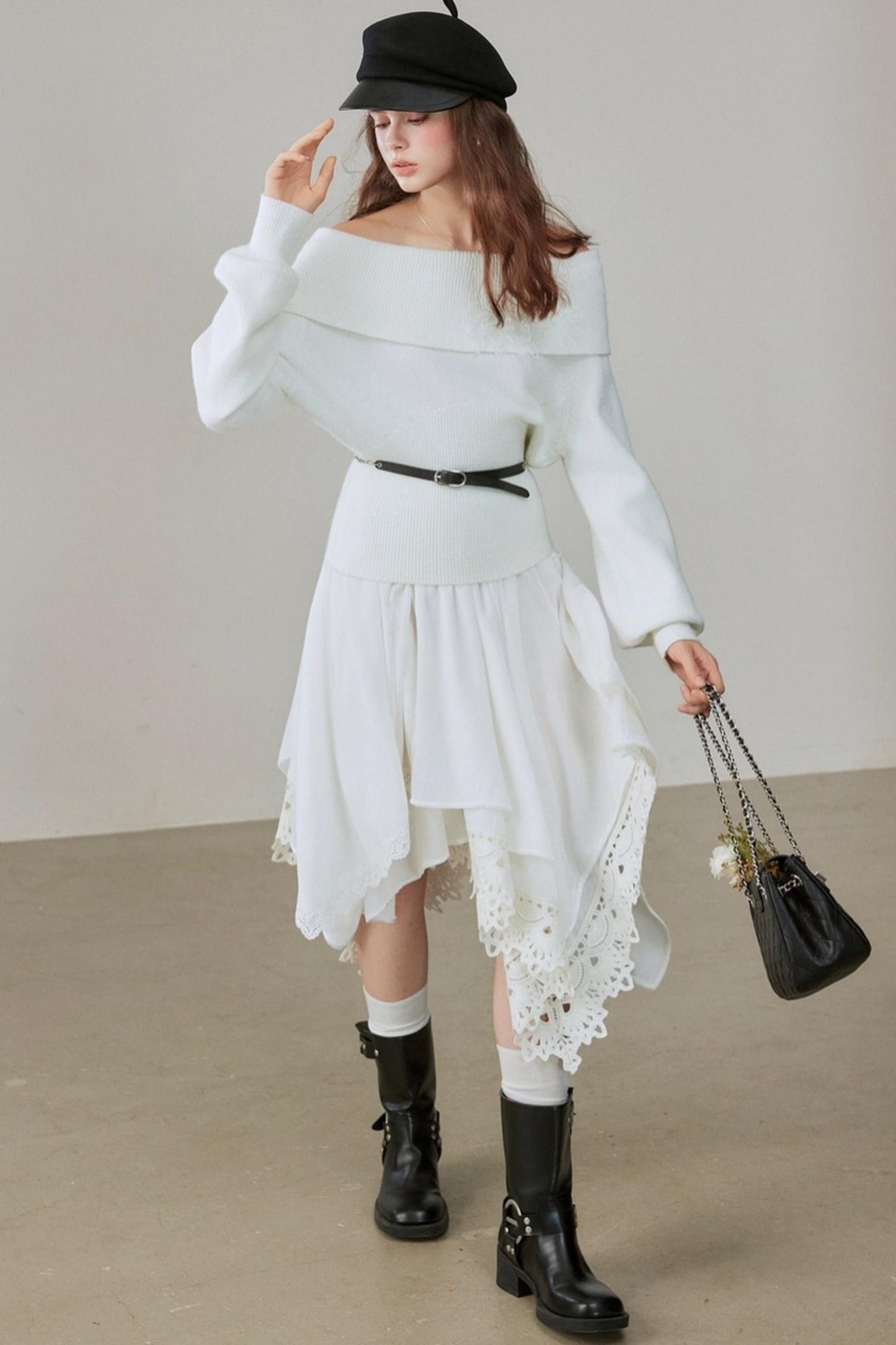 Winter White A-Line Skirt