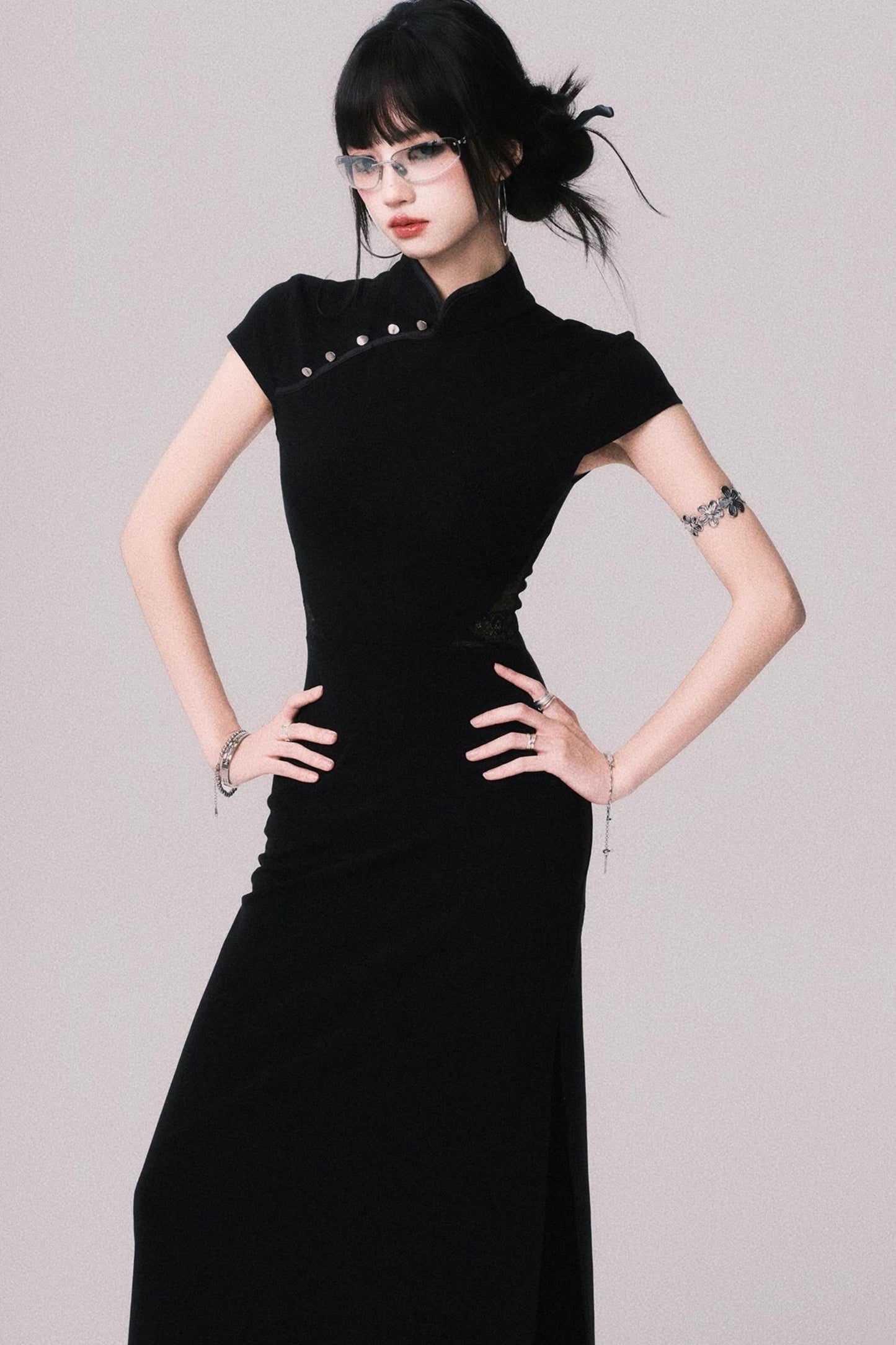 Retro Mermaid Lace Cheongsam Dress