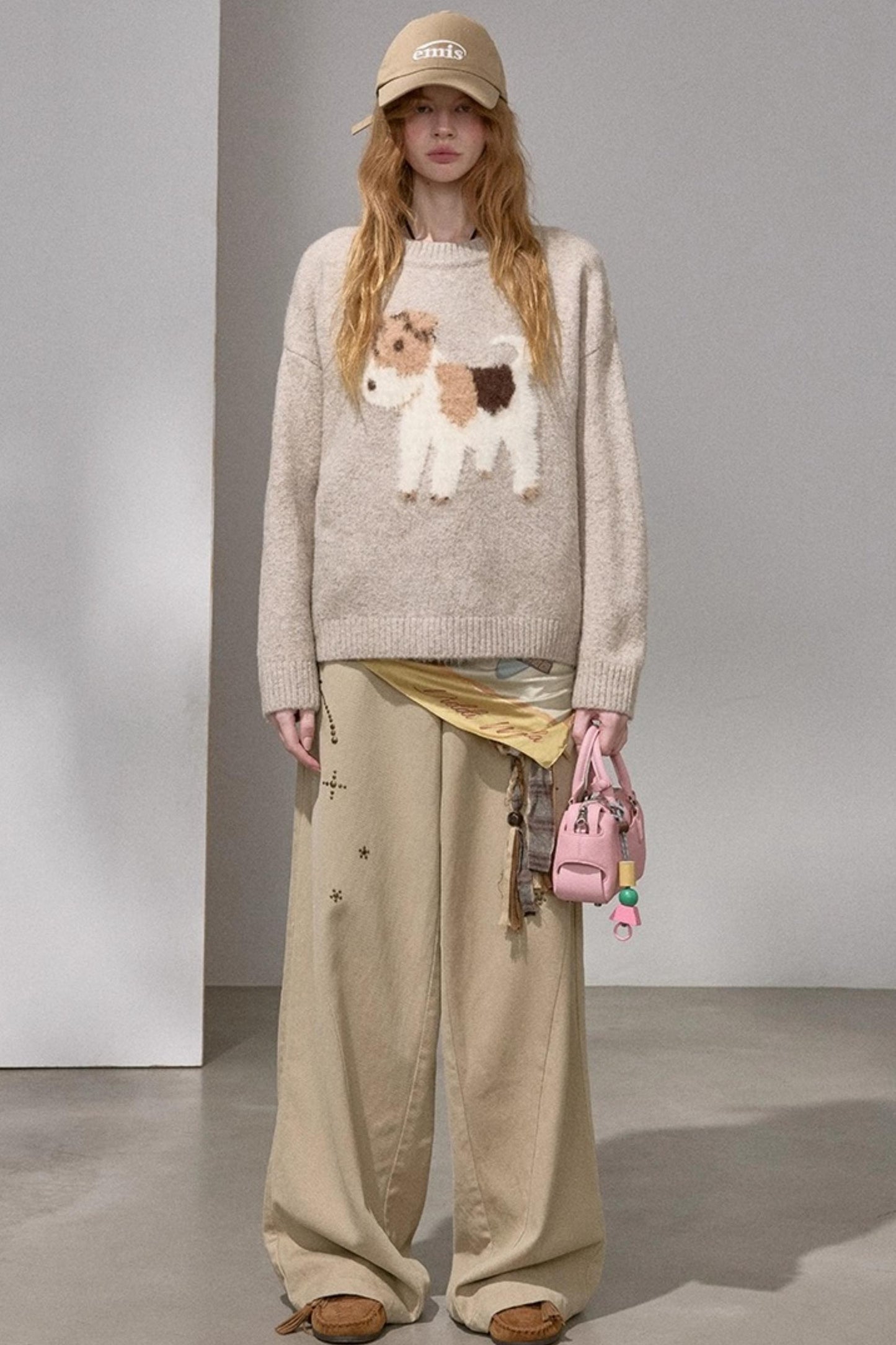 Puppy Jacquard Cloud Sweater