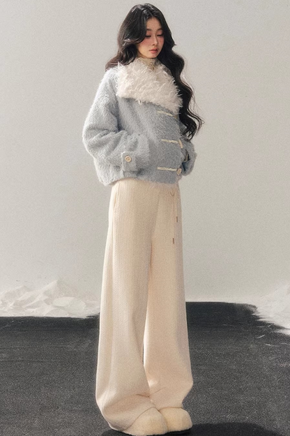 Quilted Faux Lamb Wool Jacket