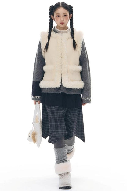 Patchwork Irregular Umbrella Skirt