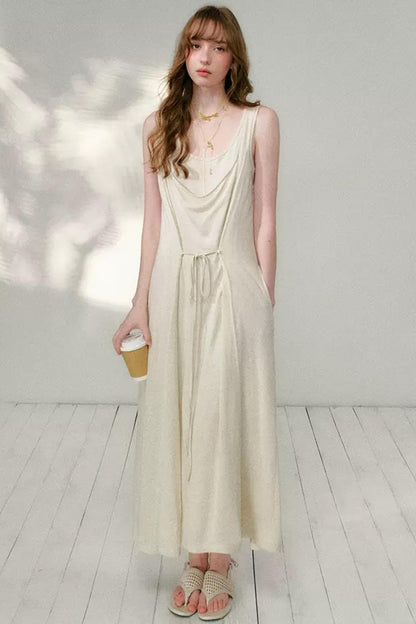 Belted Layered Maxi Dress
