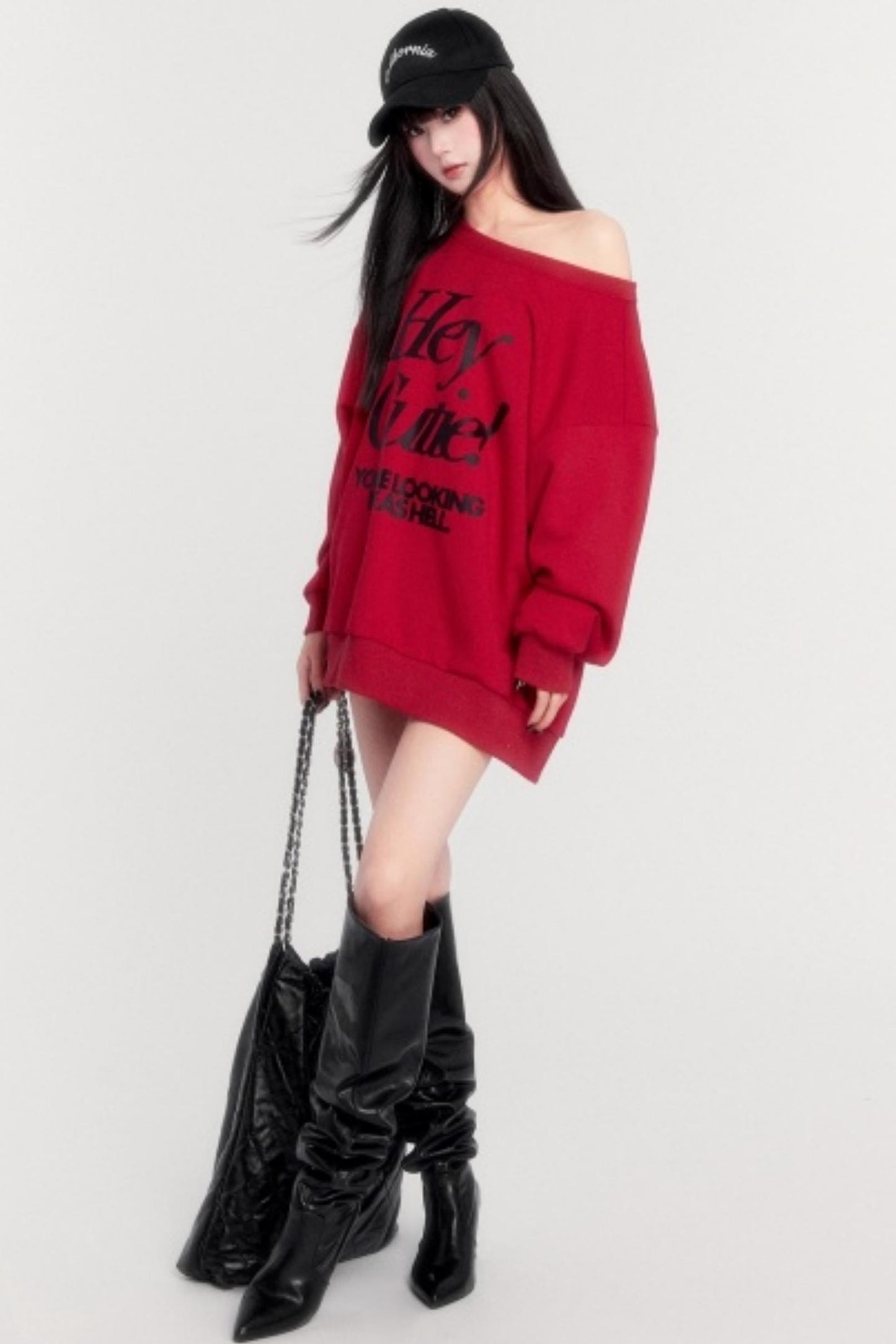 Loose Fleece Long-Sleeved Sweatshirt