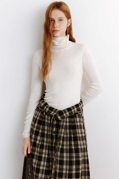 High Neck Slim Knitted Sweater