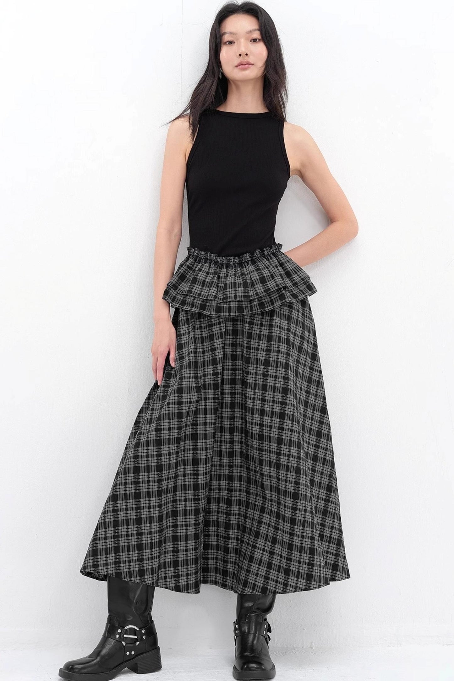 V-Lace Patchwork A-Line Dress