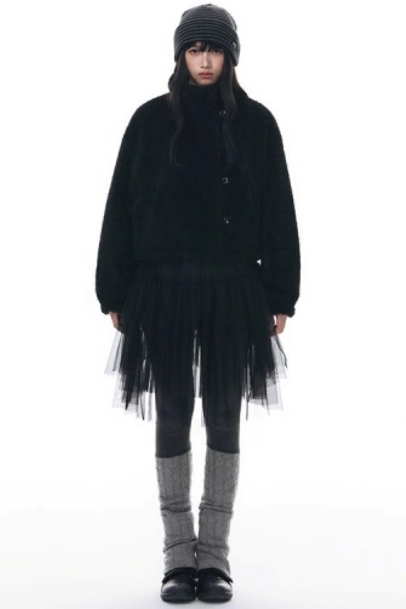 Polka Dot Woolen Reversible Jacket