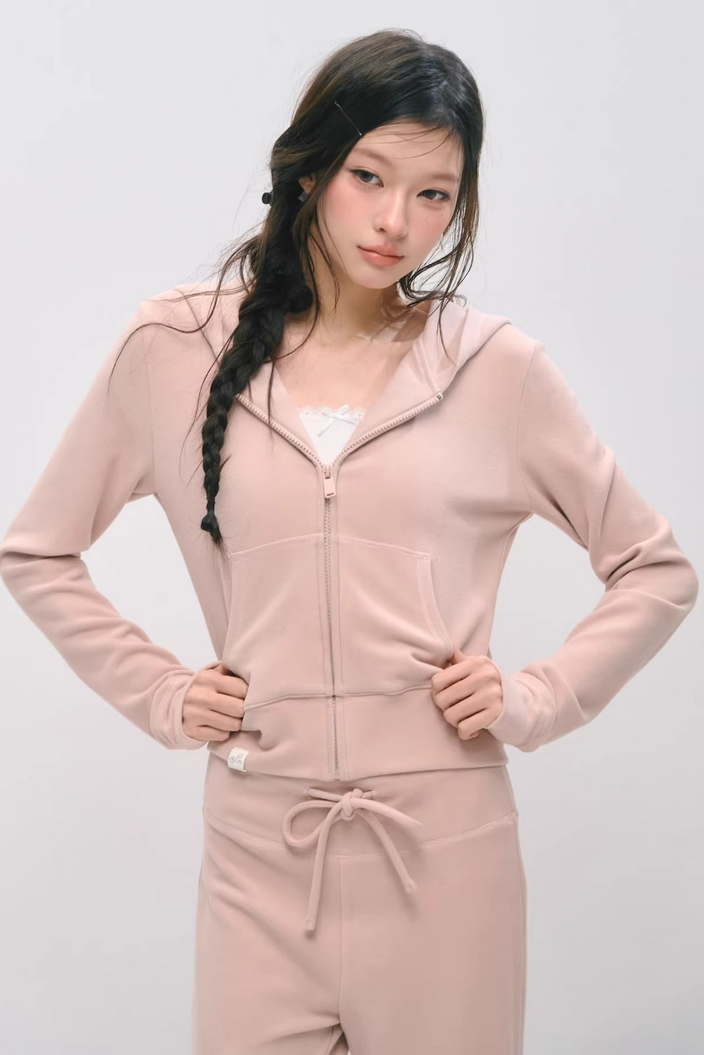 Cloud-Velvet Hooded Sweatshirt Set