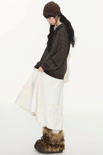 Fungus Edge Lambswool Hooded Cardigan