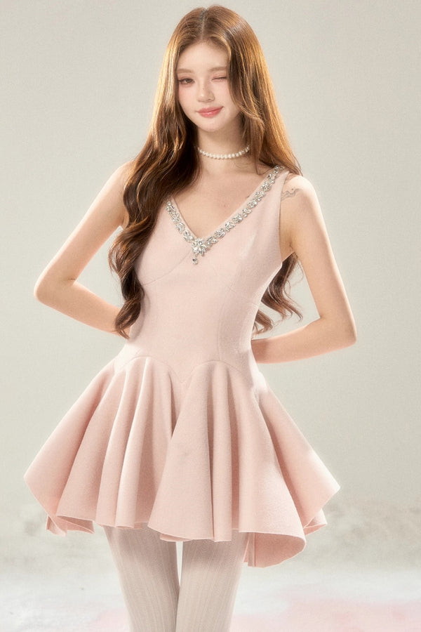 Romantic Sweetheart Woolen Dress Set-Up