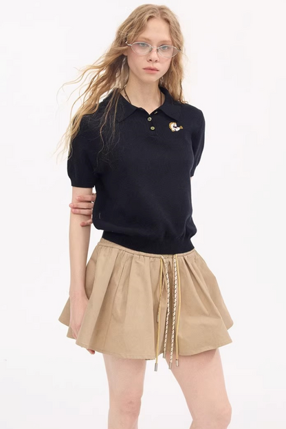 Braided Pony Knit T-Shirt Set-Up