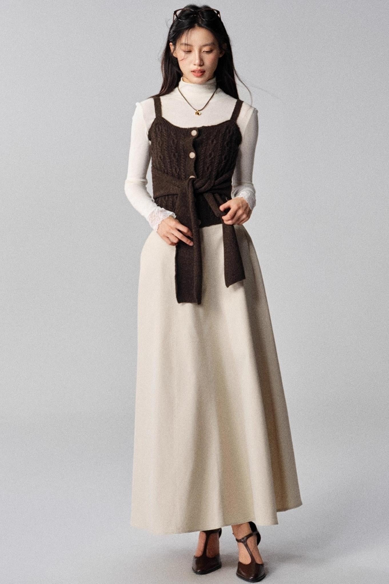 Mountains White A-Line Skirt