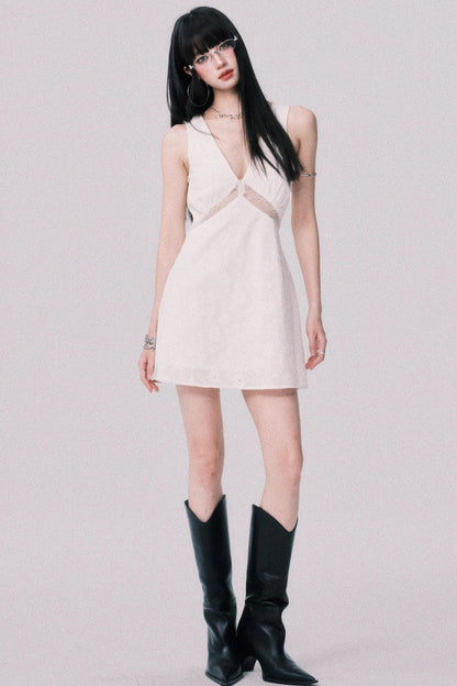 Lace Patchwork V-Neck Summer Dress