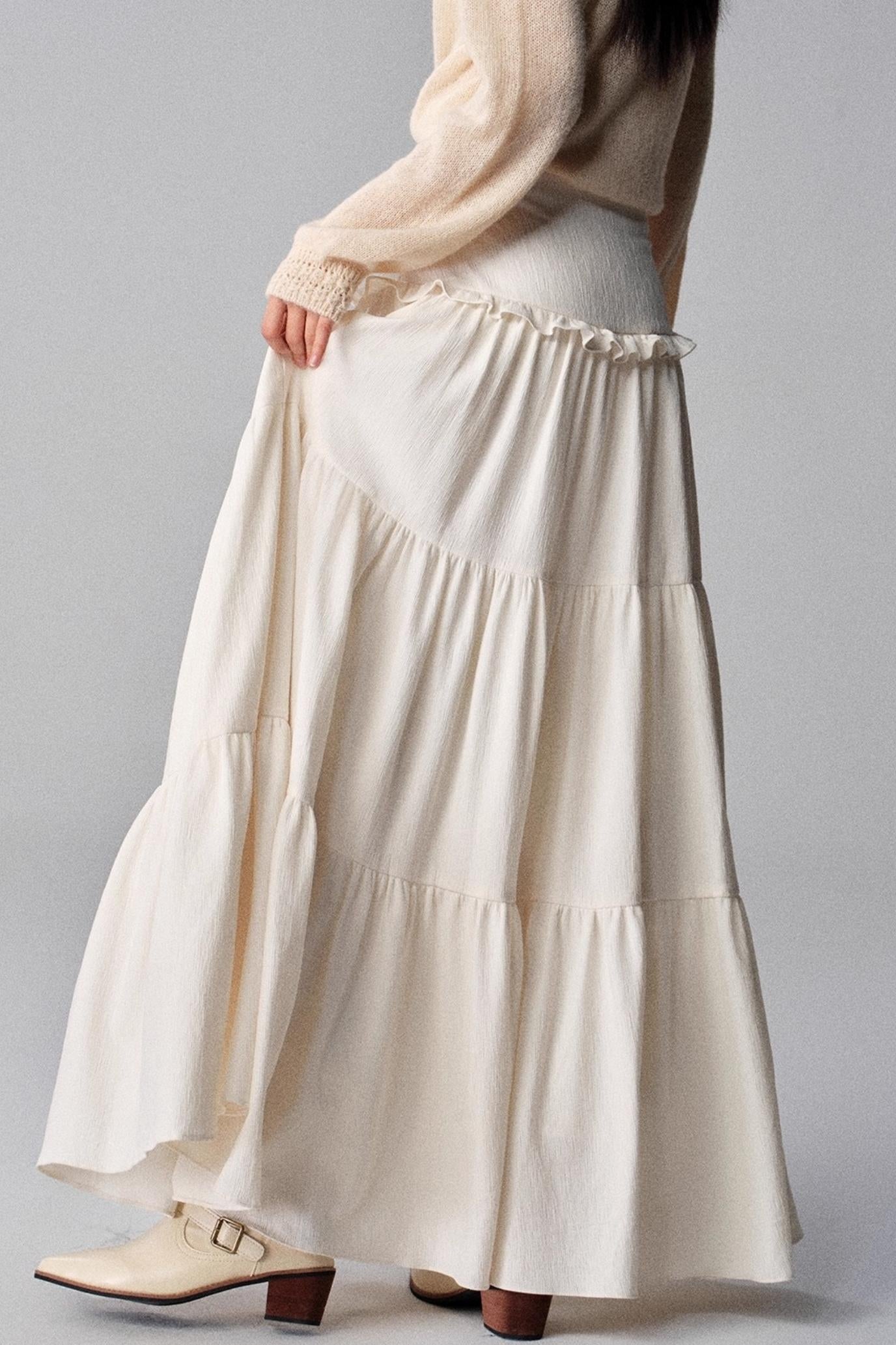 Mountains Melody White Skirt