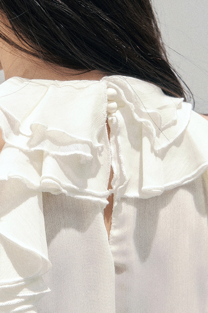 Ruffled Edge Off-Shoulder Top