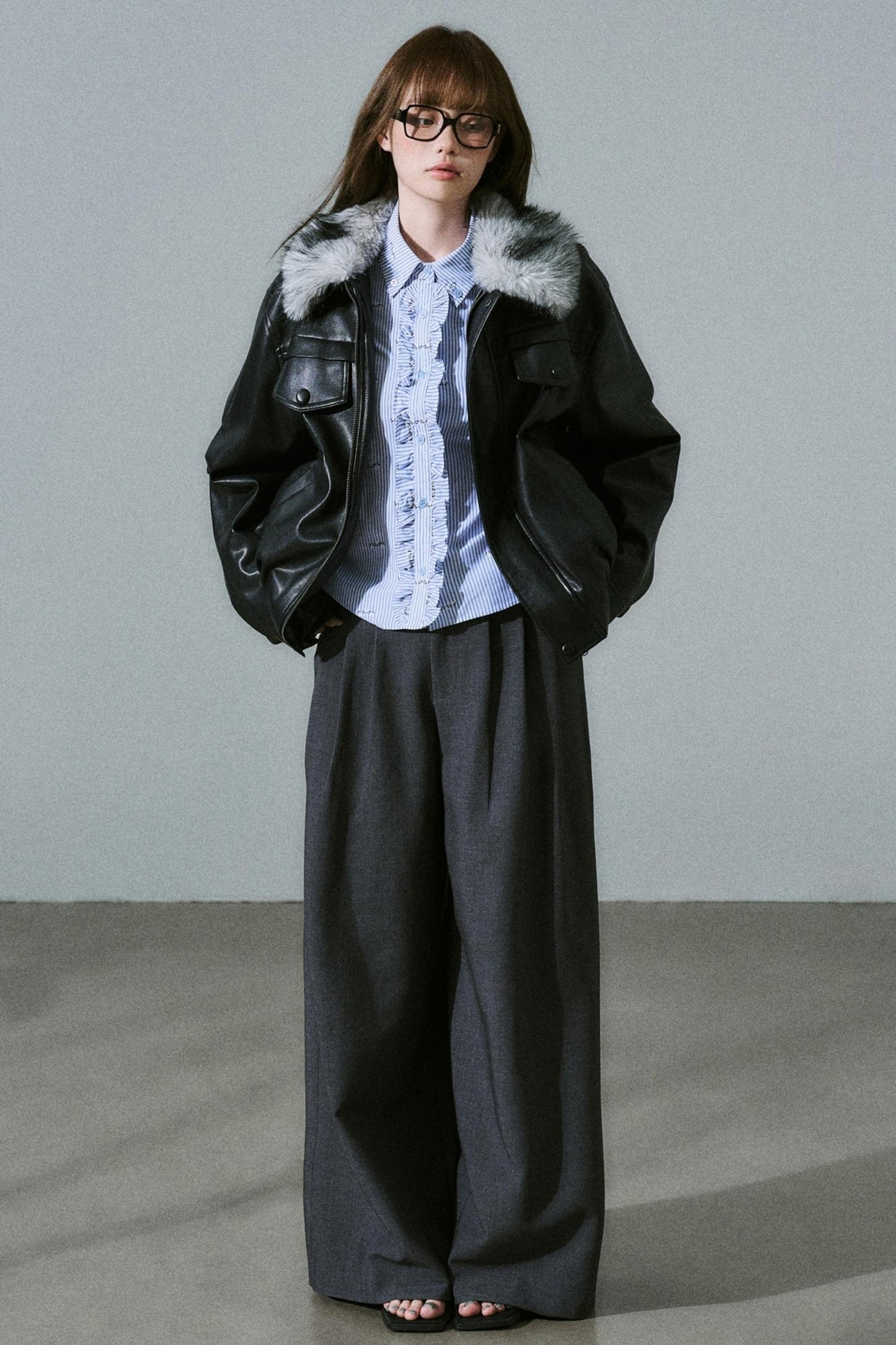 Tencel Wool Wide-Leg Pants