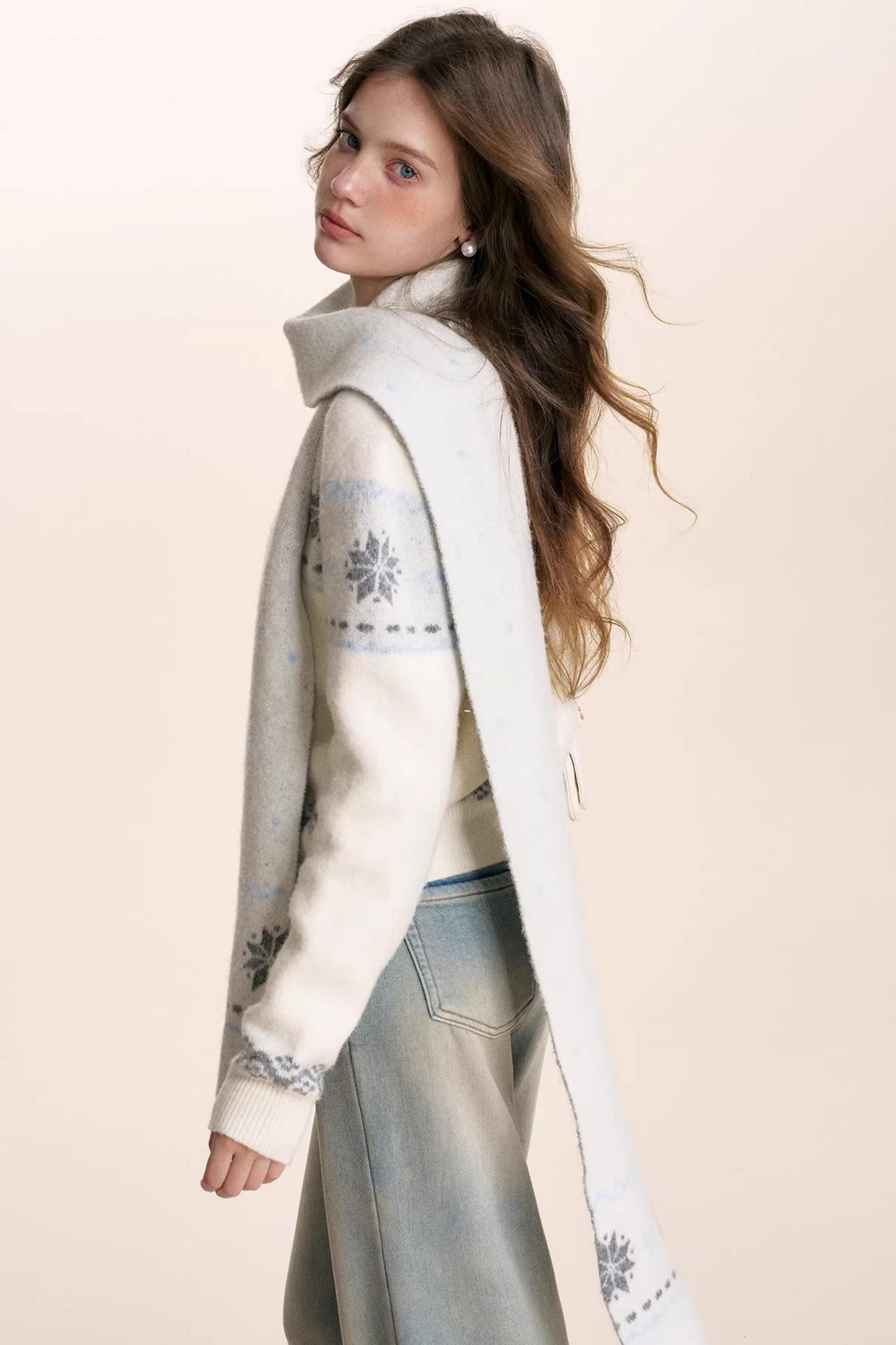 Wool Fair Isle Cardigan Set-Up