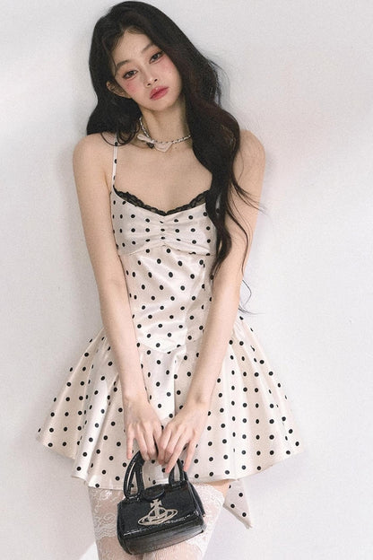 Ruffled Polka Dot Mini Dress