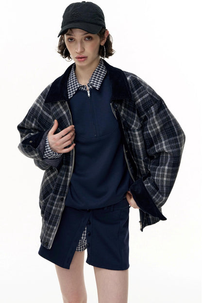 Patchwork Pullover Sweatshirt Set-Up