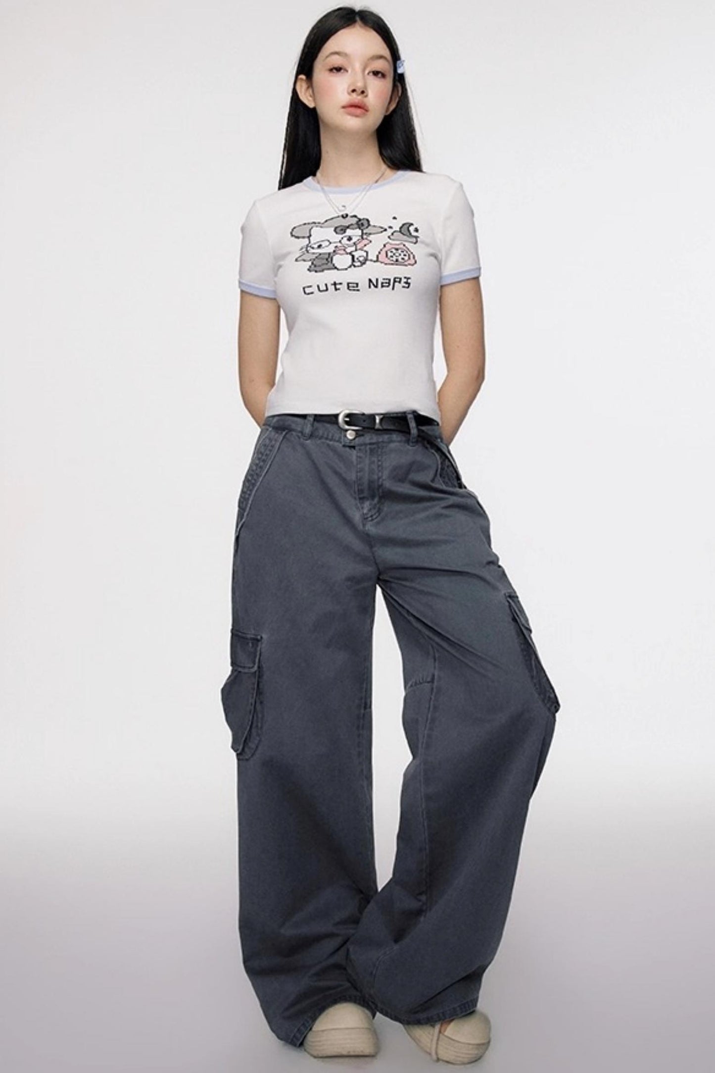 Original Cartoon Print Crop Top