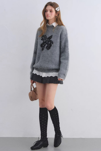 Wool-Blend Jacquard Sweater